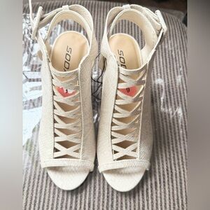 Soda Women's Beige Strappy Heels